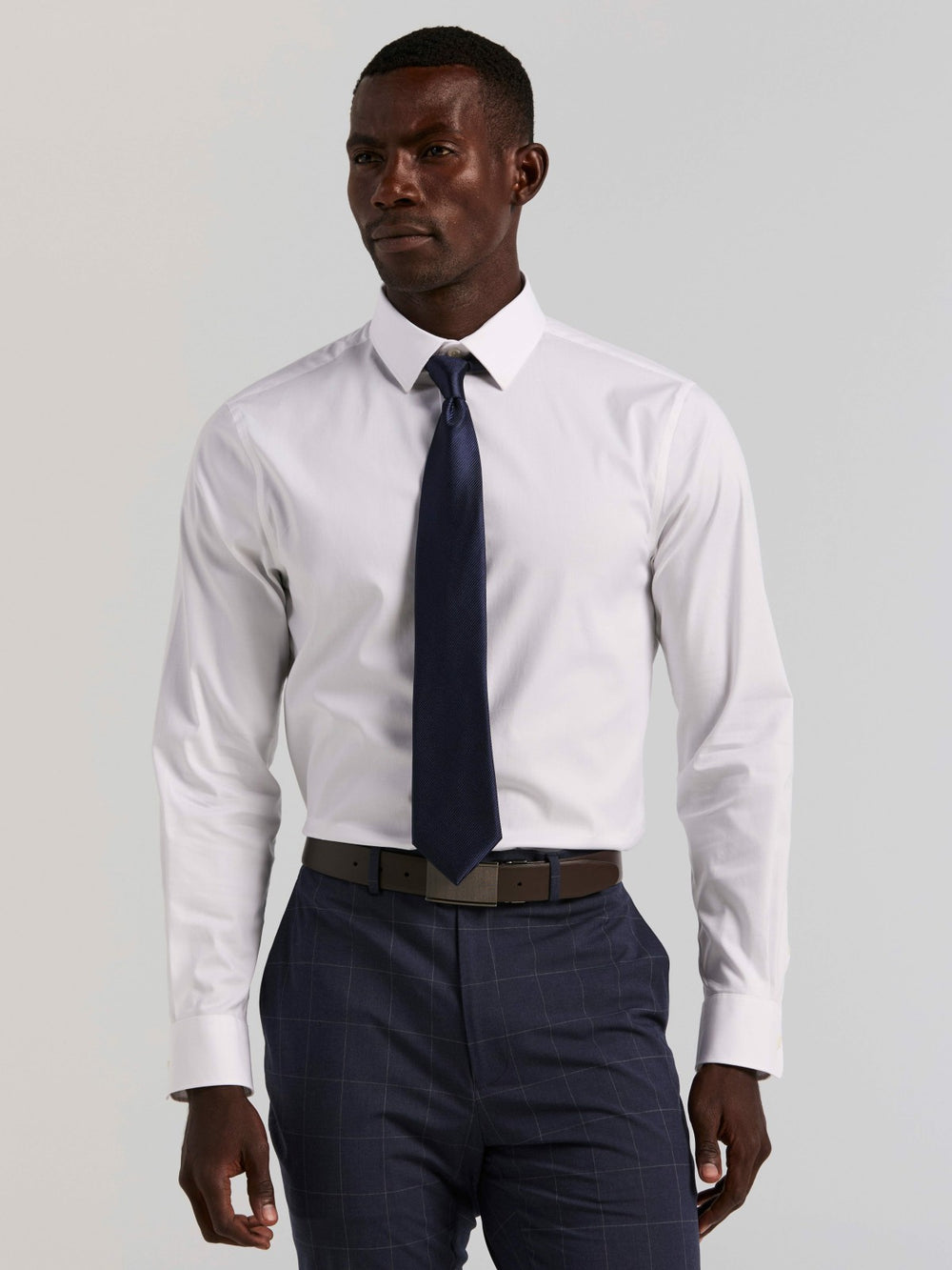 Cotton Blend Slim Fit Dress Shirt
