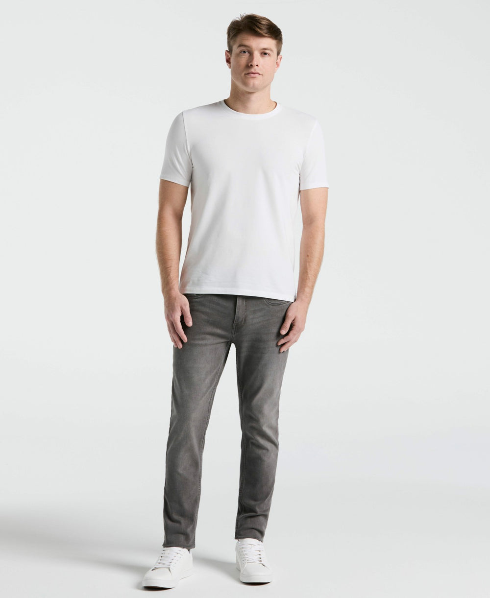 Men's Slim Fit Light Wash Grey Denim Pants