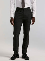 Skinny Fit Charcoal Plaid Suit Pant