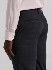 Skinny Fit Navy Plaid Suit Pant