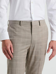 Skinny Fit Windowpane Pattern Suit Pant
