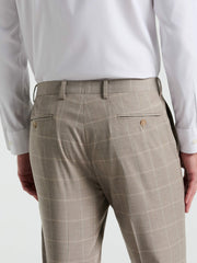 Skinny Fit Windowpane Pattern Suit Pant