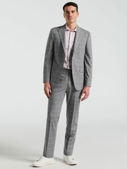 Slim Fit Windowpane Pattern Suit Pant