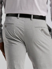 Slim Fit Mini Grid Pattern Suit Pant