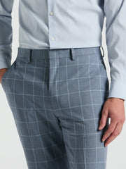 Slim Fit Windowpane Pattern Suit Pant
