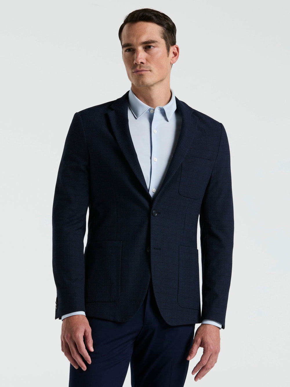 Slim Fit Textured Plaid Sportcoat