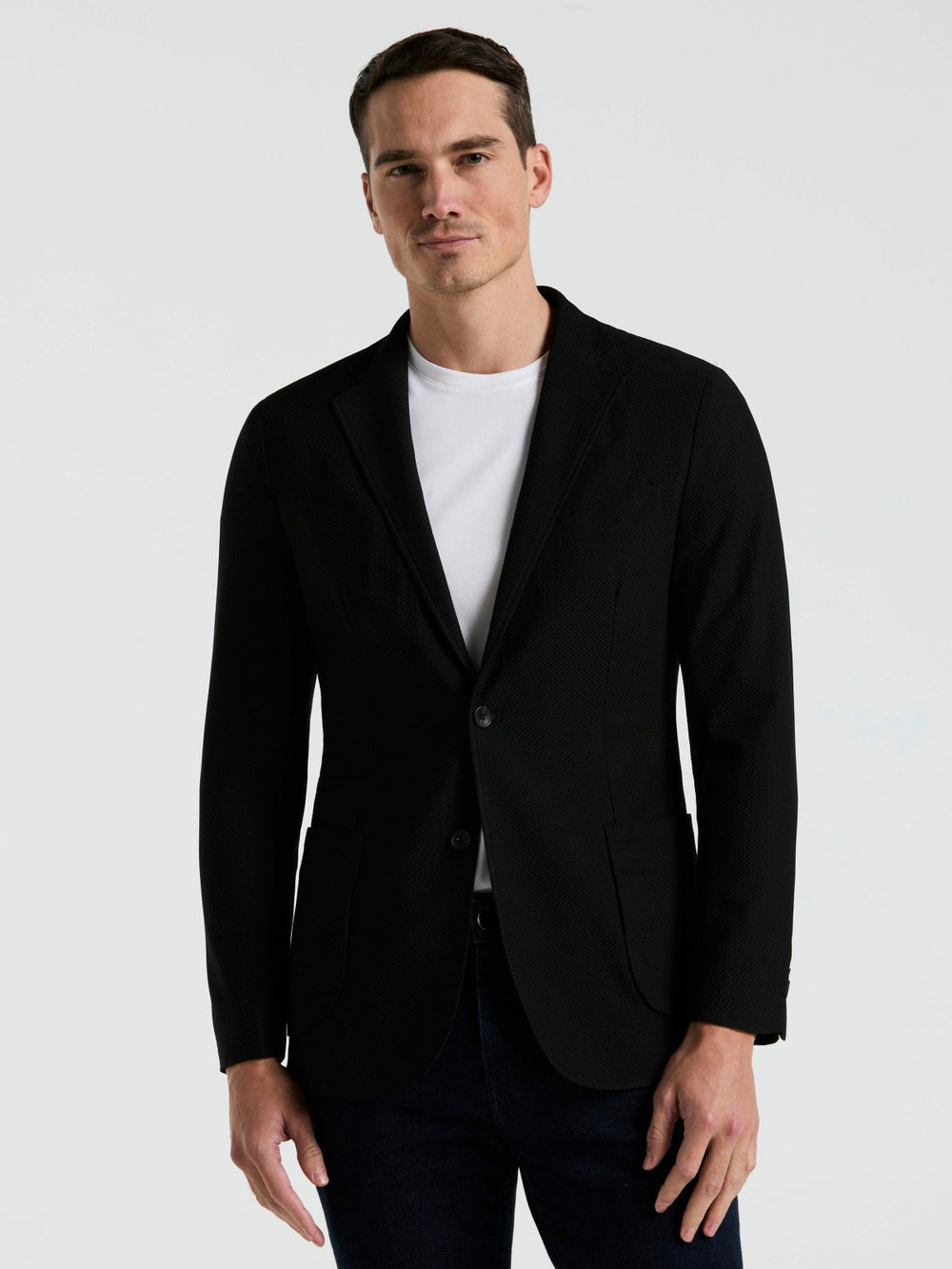 Slim Fit Solid Knit Blazer
