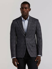 Plaid Knit Skinny Fit Sport Coat