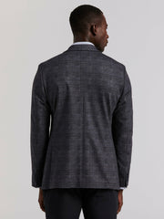 Plaid Knit Skinny Fit Sport Coat