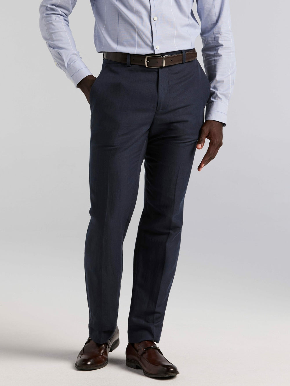 Linen Blend Herringbone Suit Pant