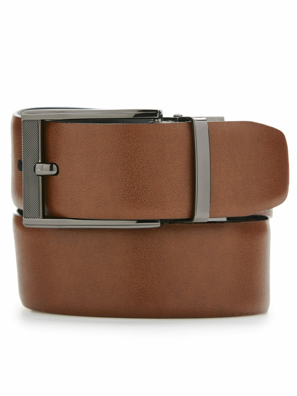 Mesh Buckle Reversible Leather Belt
