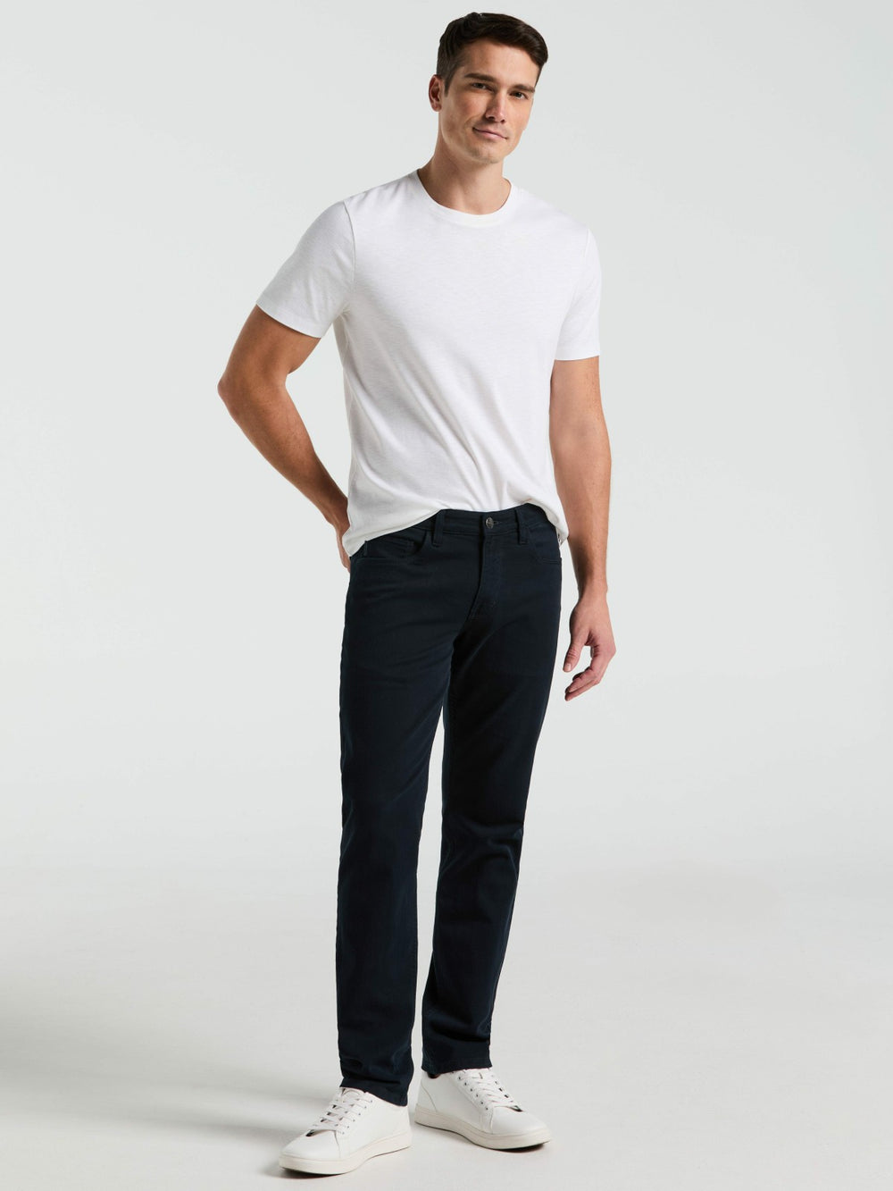 Slim Fit Dyed Solid Twill Five Pocket Pant