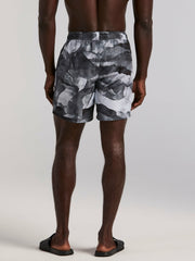Abstract Wave Print Swim Trunk