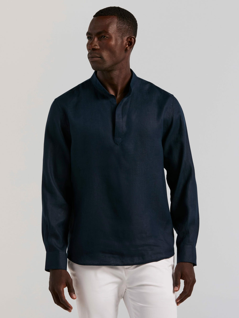 Solid Linen Popover Shirt