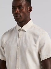 Cotton Linen Geo Jacquard Shirt