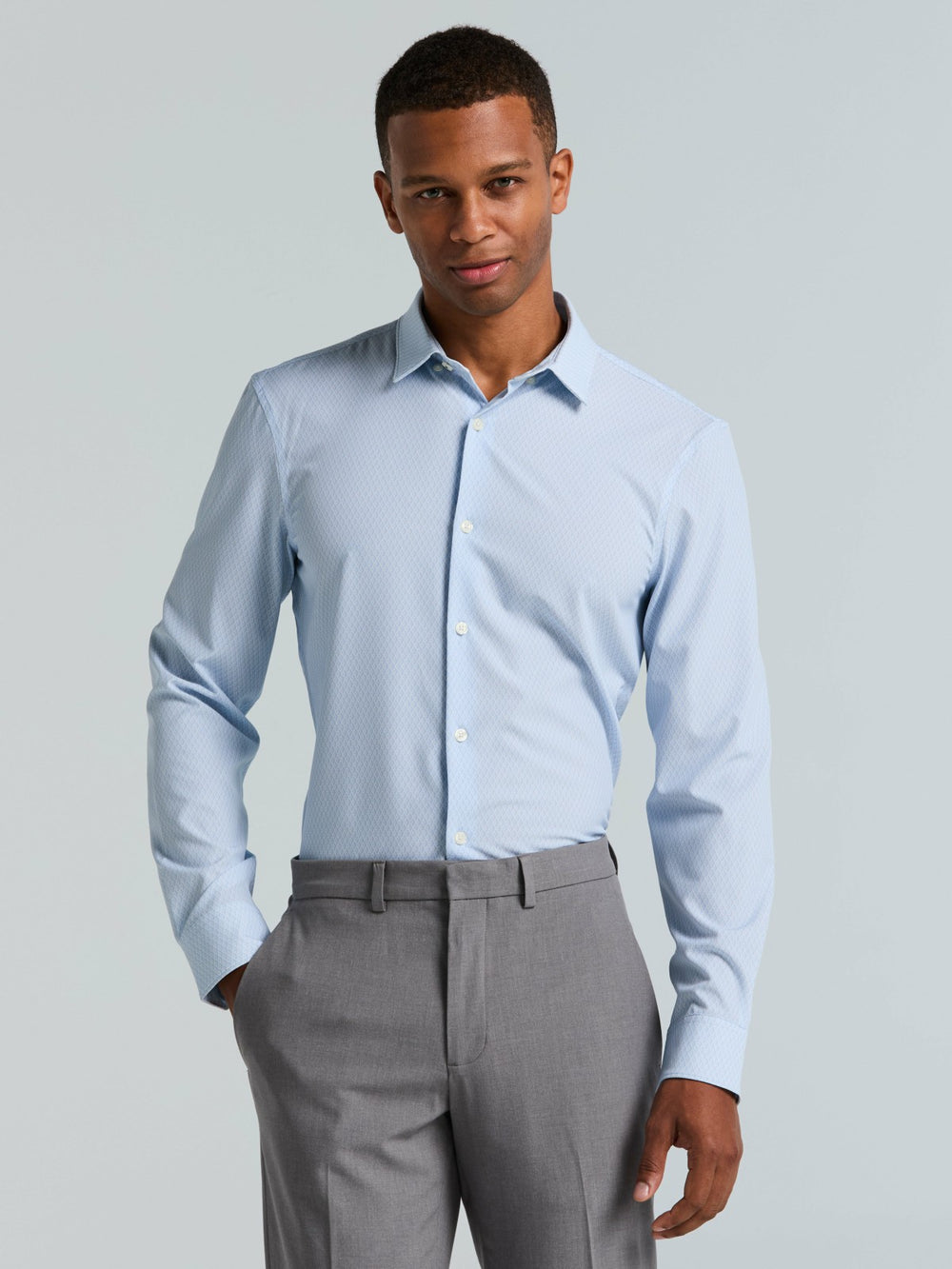 Slim Fit Total Stretch Diamond Geo Print Shirt