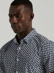Slim Fit Wave Print Total Stretch Shirt