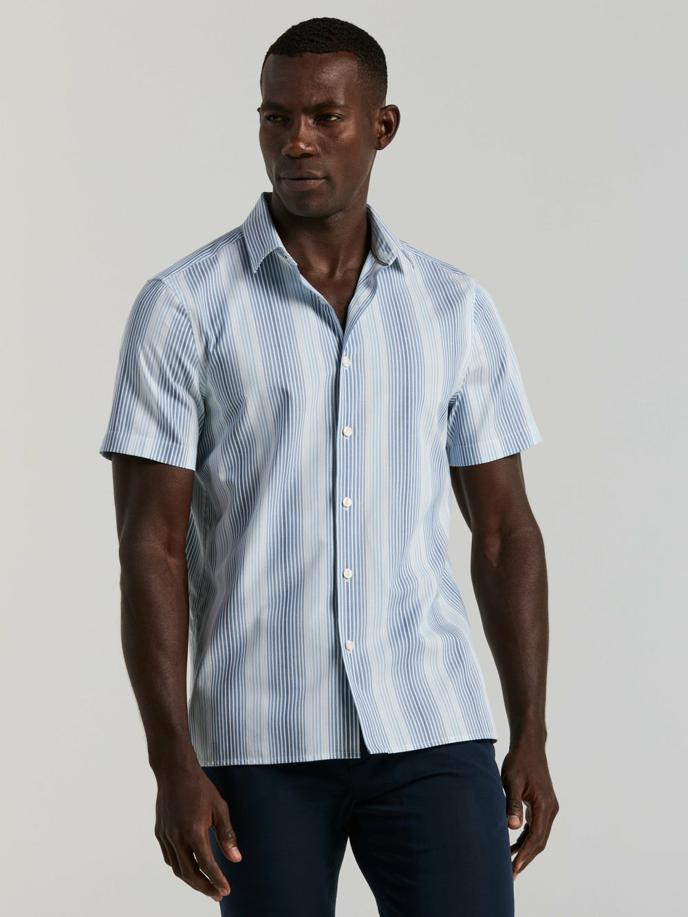 Multi Tonal Vertical Stripe Shirt
