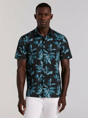 Magnolia Leaf Print Total Stretch Shirt