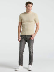 Tech Knit Mesh Striped Crew Neck Shirt