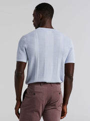 Textured Stripe Crew Neck Sweater Tee