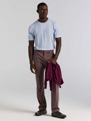 Textured Stripe Crew Neck Sweater Tee