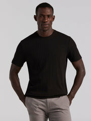 Textured Ribbed Crew Neck Tee