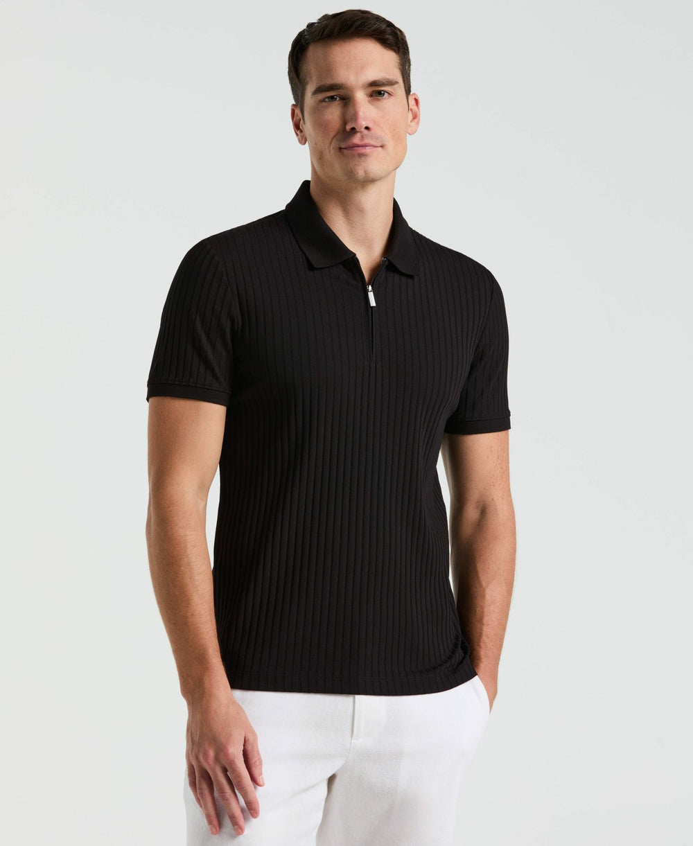 Quarter Zip Ribbed Polo
