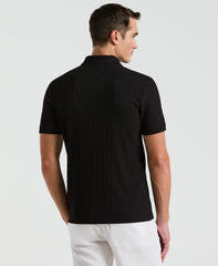Quarter Zip Ribbed Polo