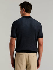 Cotton Modal Bi-Color Open Polo Sweater