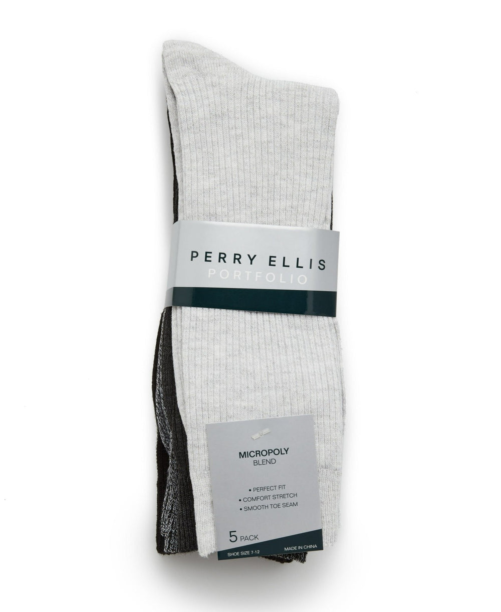 Men's 5 Pack Ribbed Crew Socks