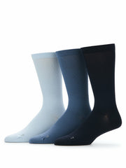 3-Pack Performance Microfiber Pique Flat Crew Socks
