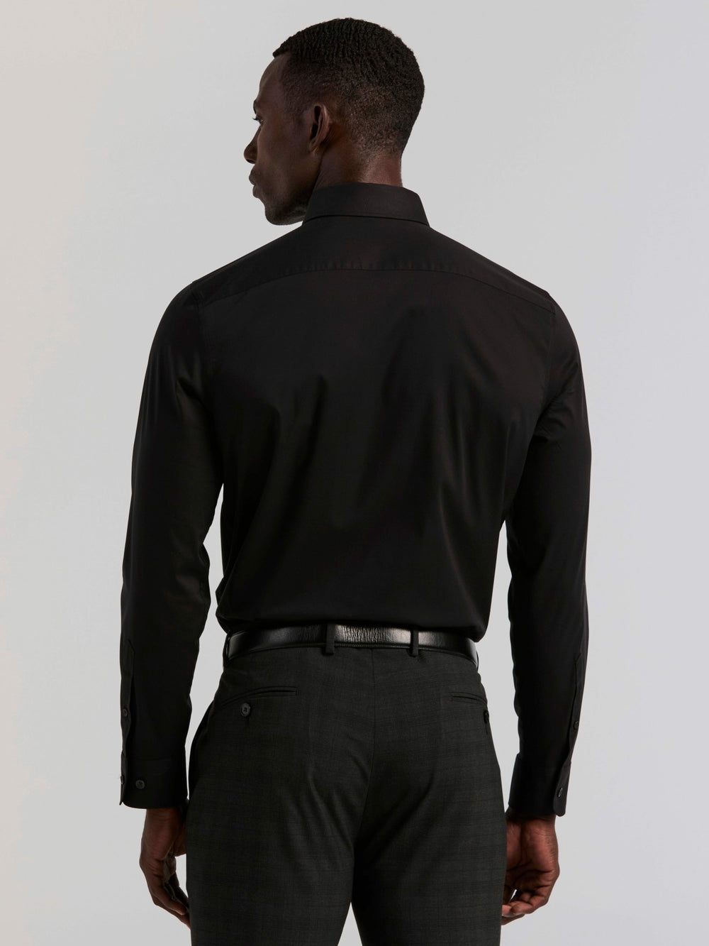 Cotton Blend Slim Fit Dress Shirt