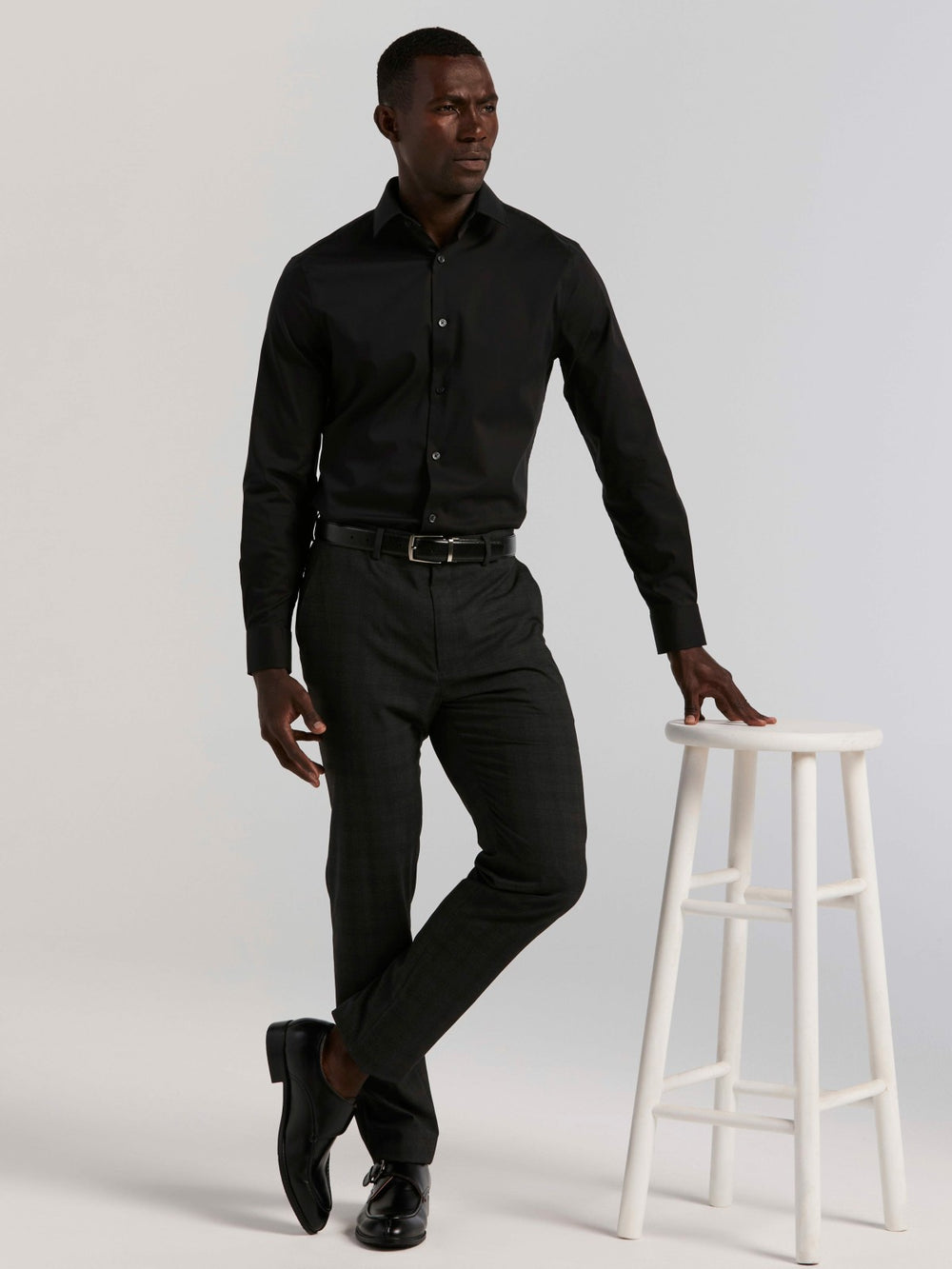 Cotton Blend Slim Fit Dress Shirt