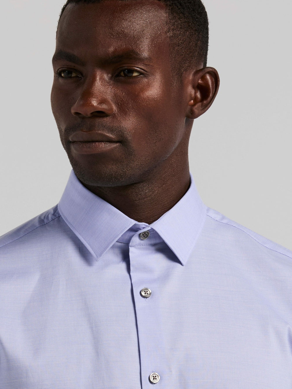 Cotton Blend Slim Fit Dress Shirt