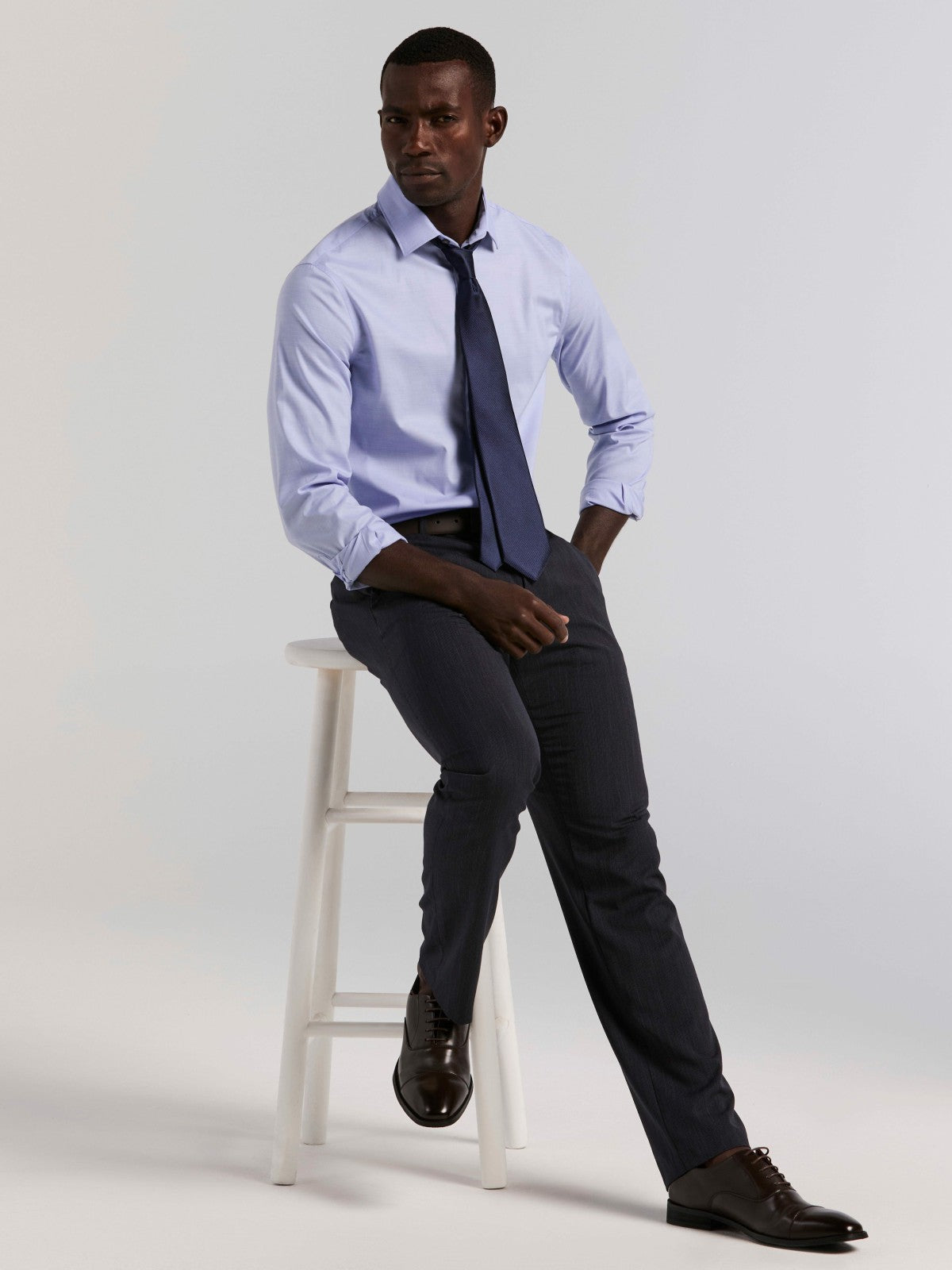 Cotton Blend Slim Fit Dress Shirt