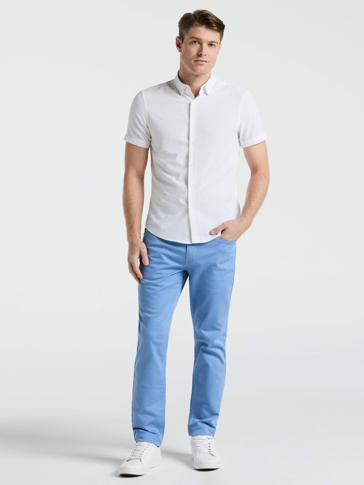 Stretch Seersucker Slim Fit Shirt