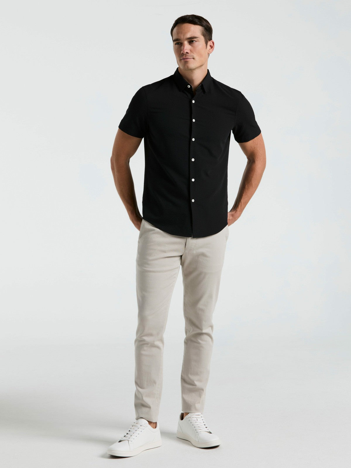 Stretch Seersucker Slim Fit Shirt