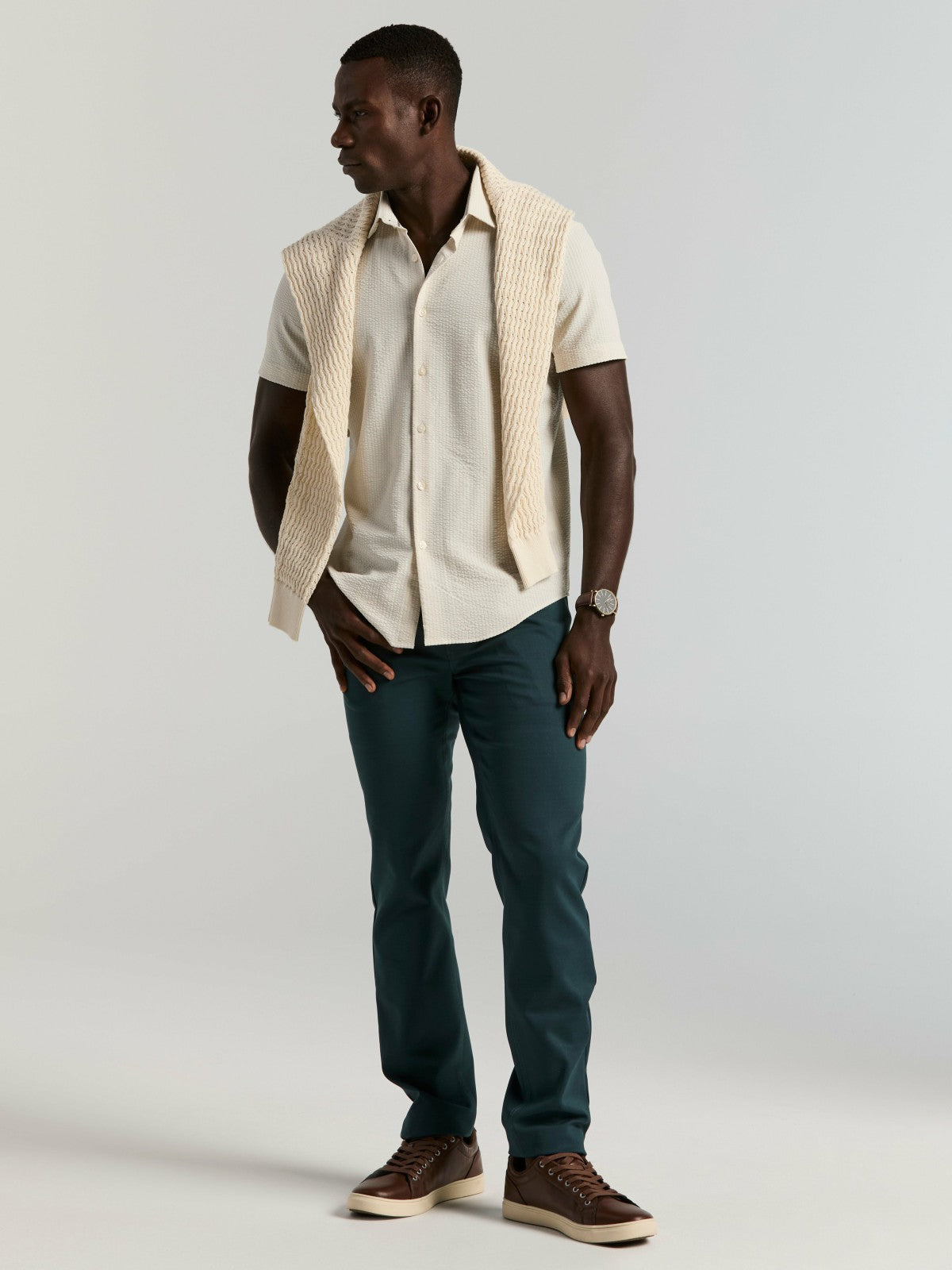 Stretch Seersucker Slim Fit Shirt