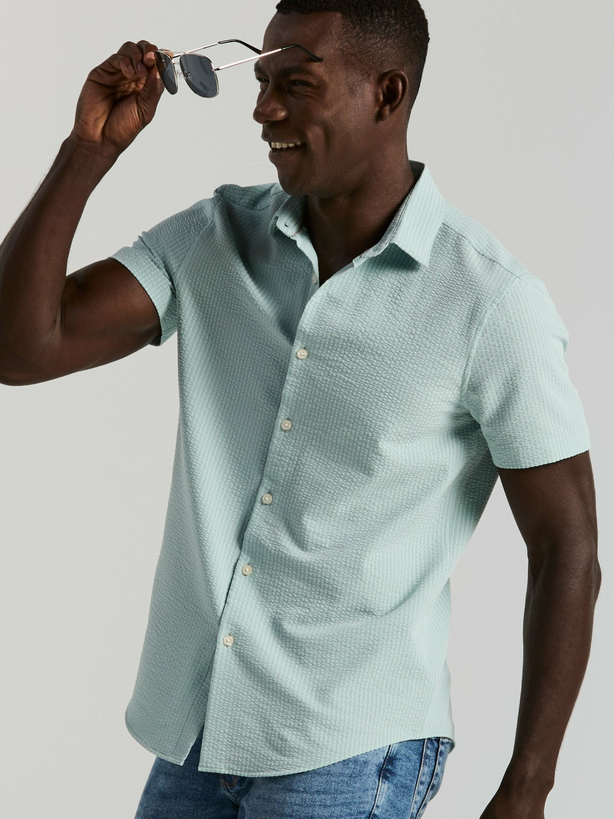 Stretch Seersucker Slim Fit Shirt