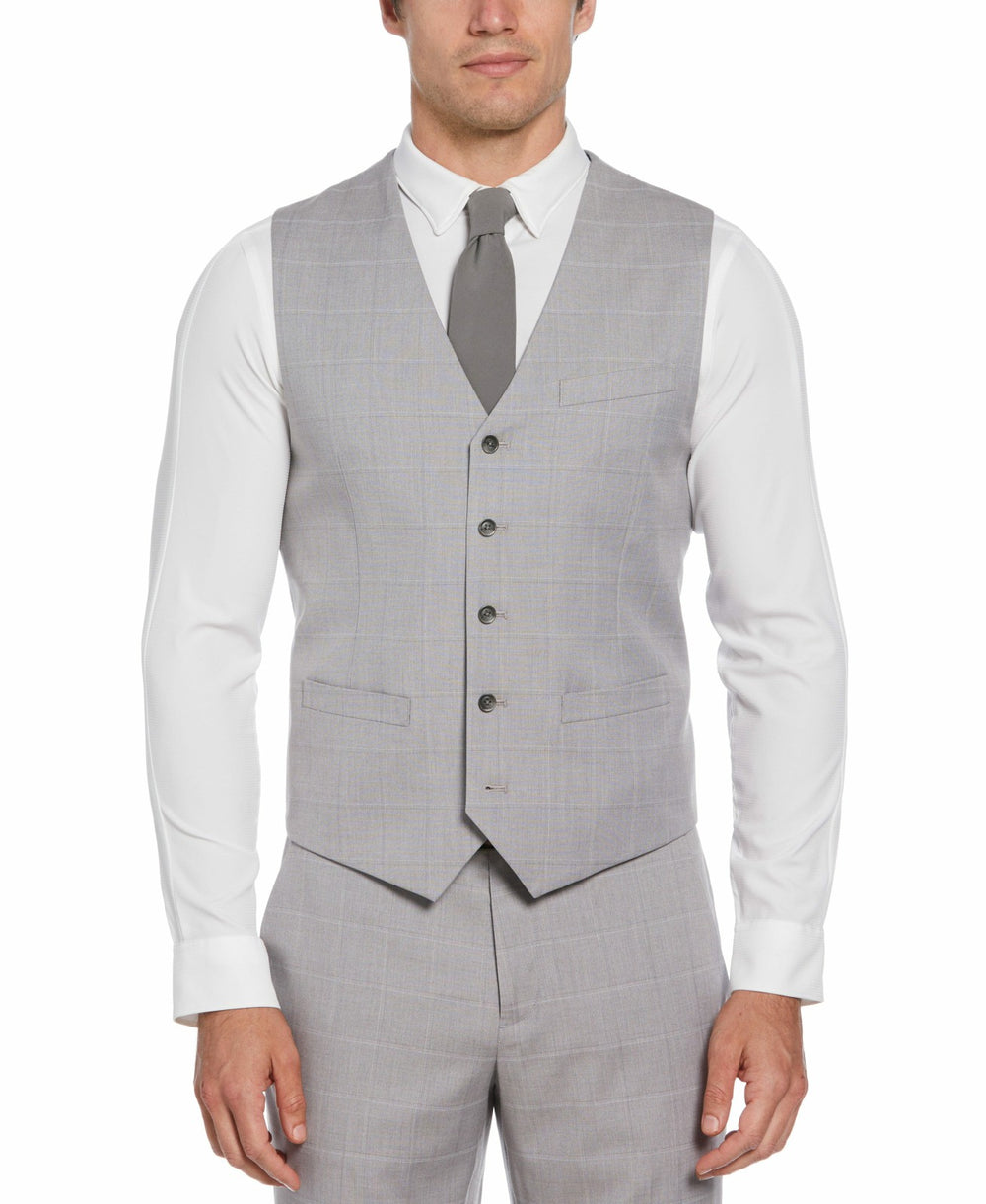 Felt Gray Window Pane Plaid Vest - Gray