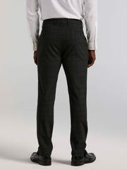 Skinny Fit Charcoal Plaid Suit Pant