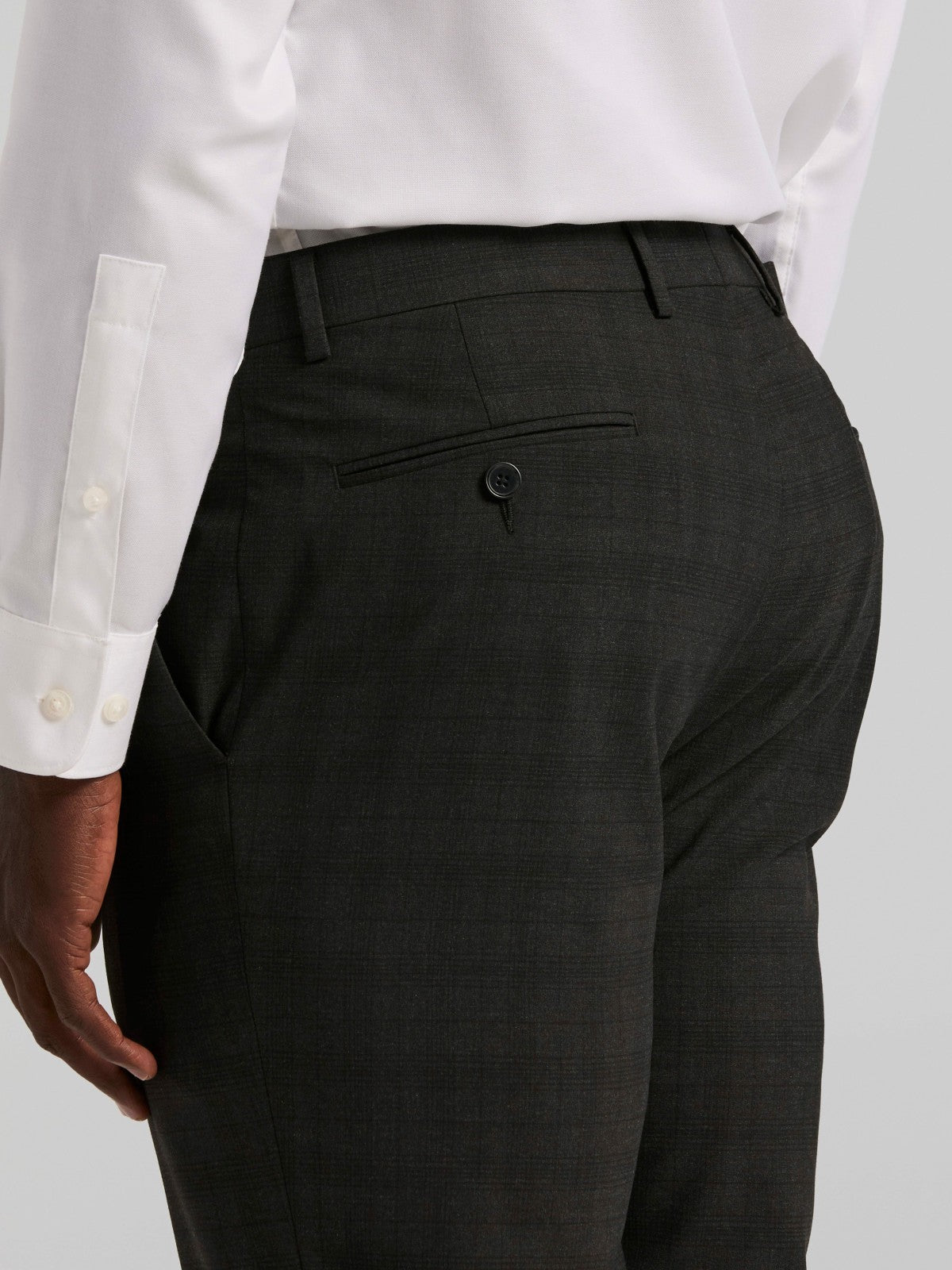 Skinny Fit Charcoal Plaid Suit Pant