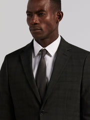 Skinny Fit Charcoal Plaid Suit Jacket