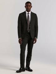 Skinny Fit Charcoal Plaid Suit Jacket