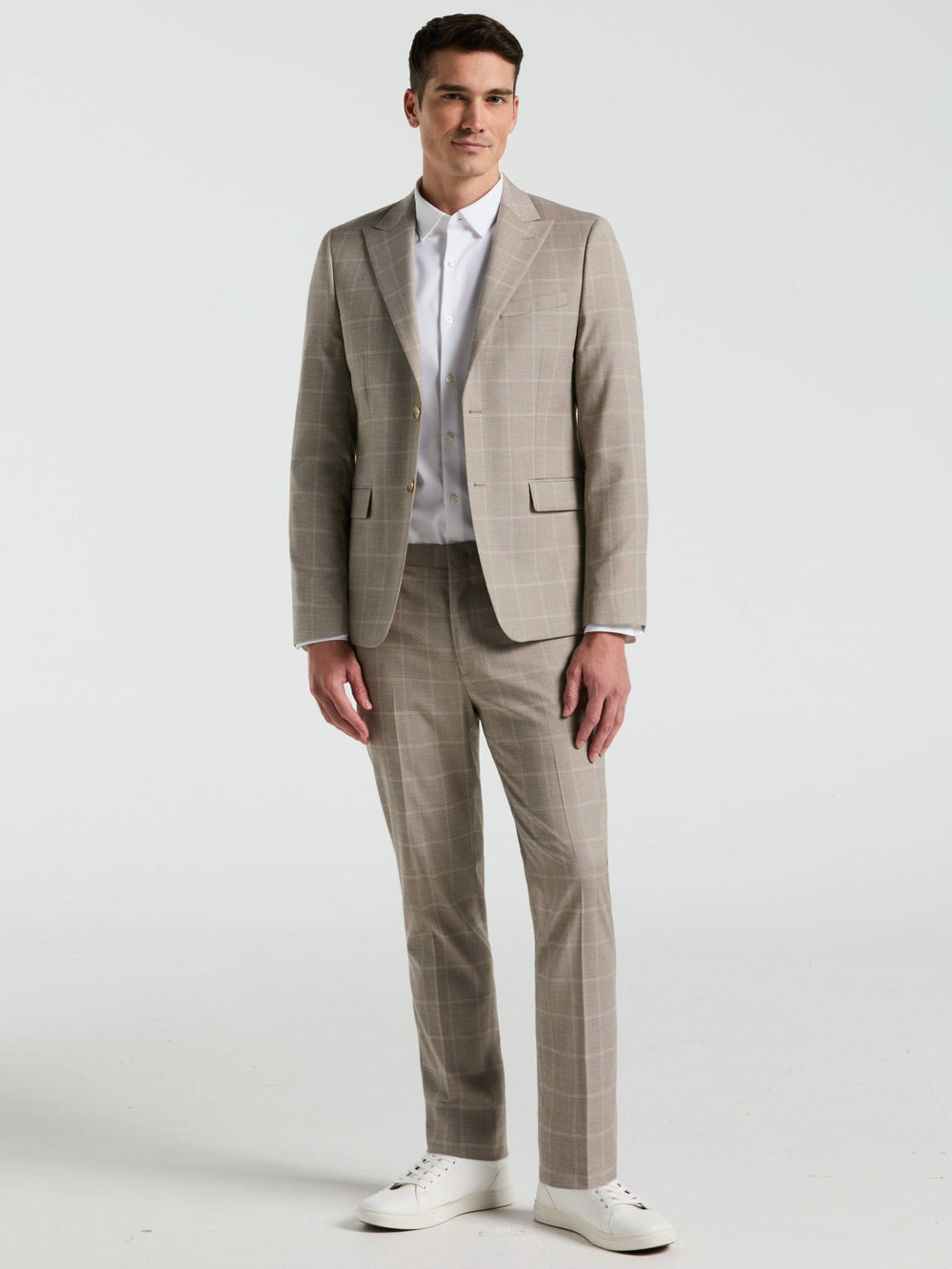 Skinny Fit Windowpane Pattern Suit Pant