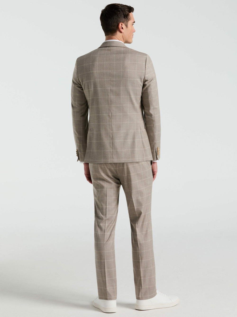 Skinny Fit Windowpane Pattern Suit Pant