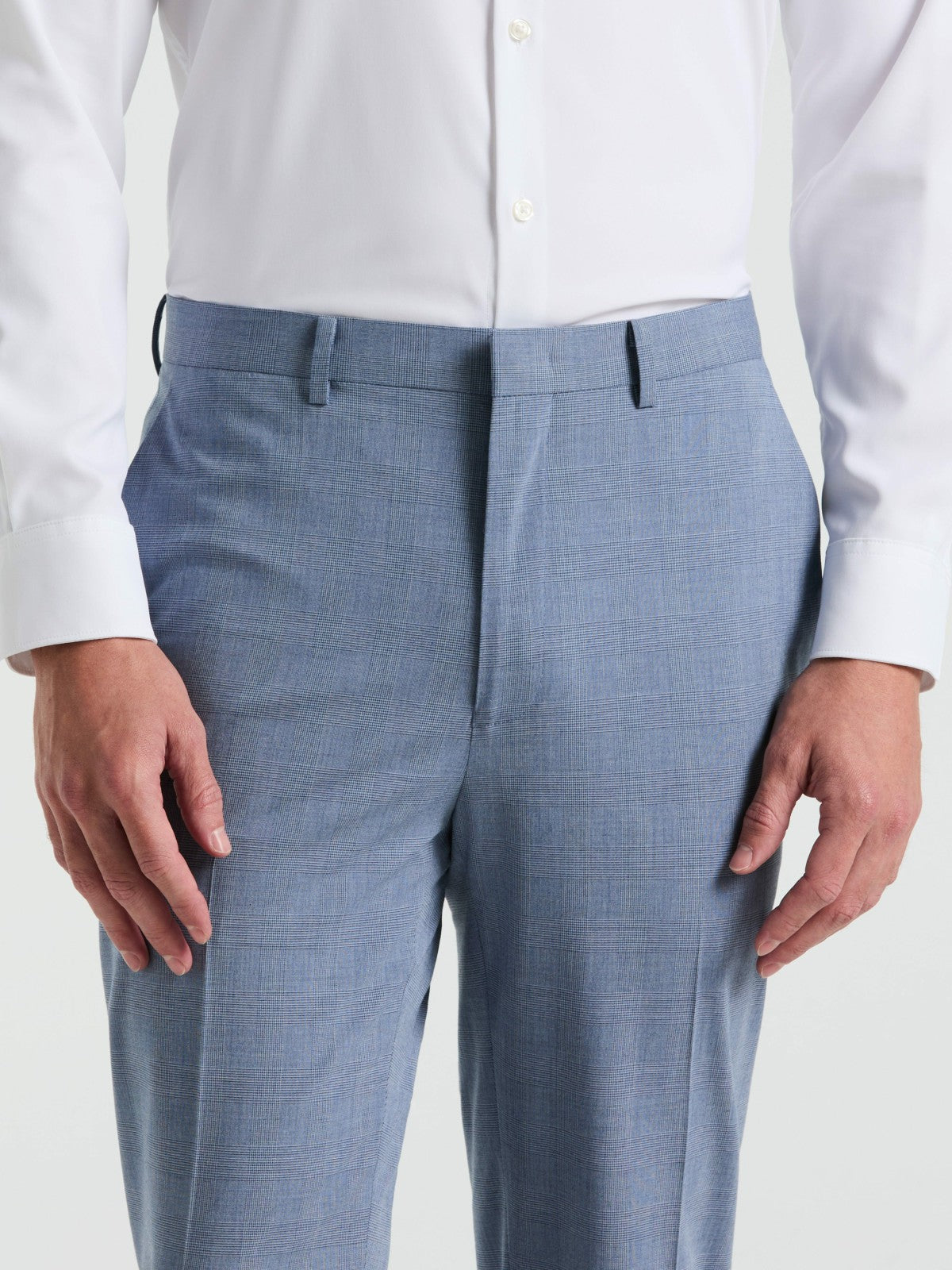 Slim Fit Plaid Print Suit Pant