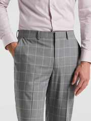 Slim Fit Windowpane Pattern Suit Pant