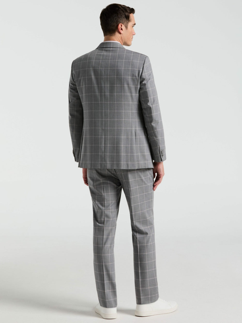 Slim Fit Windowpane Pattern Suit Pant